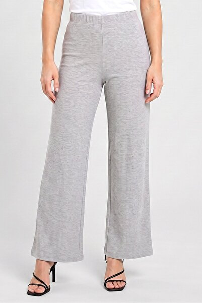 Brave Soul Women Regular Fit Textured Wide Leg Pants, Grey