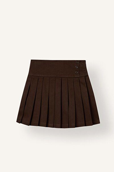 DeFacto Pleated Button Detailed Gabardine Skirt for Girls I8310A826Wn