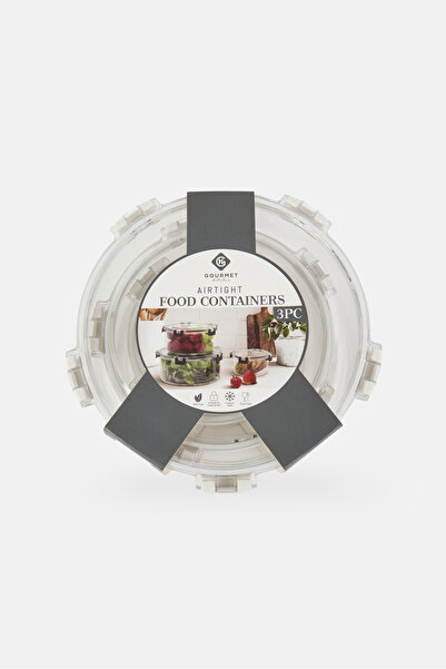 Gourmet 3 Pieces Round Food Container, White