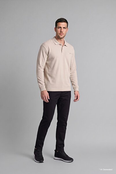 DeFacto Regular Fit Buttoned Polo Collar Basic Sweatshirt I2039Ax26Wn