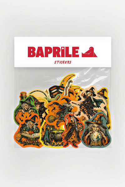 Baprile Halloween Cadılar Bayramı Cadı Temalı 23 Adet Sticker Paketi Laptop T...