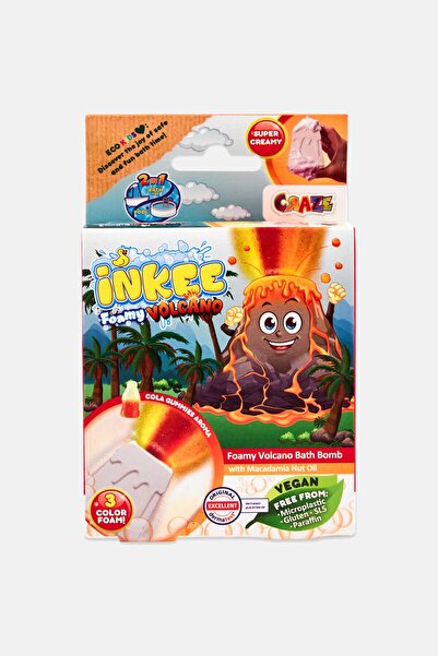 CRAZE Inkee Sparkling Bath Bomb - Foamy Volcano with Macadamia Nut Oil