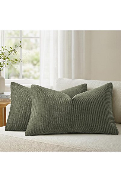 Generic a moment Pack of 2 Decorative Chenille Cushion Cover Throw Pillow Cov...
