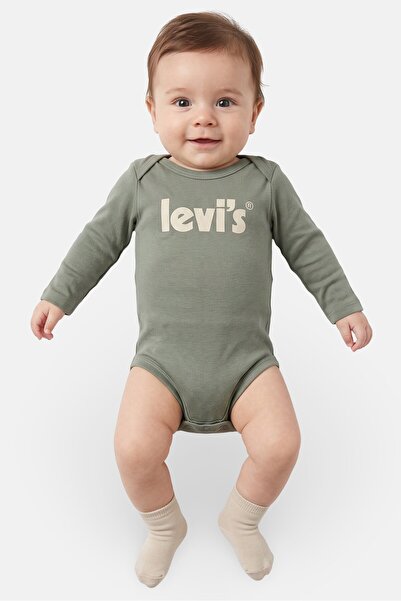 Levi's Toddlers Boy 2 Pcs Brand Logo Long Sleeve Bodysuit Set, Multicolor