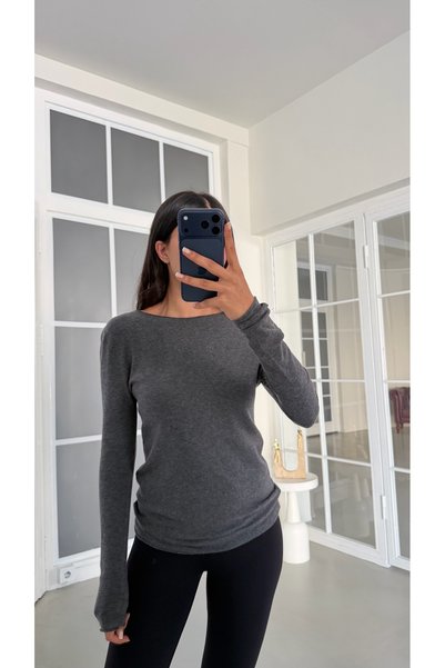 GAUS CO Antrasit Kaşmir Dokulu Bluz GAUS-02166