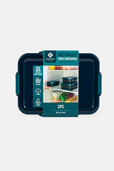 Gourmet 2 Pieces Rectangular Food Container, Green
