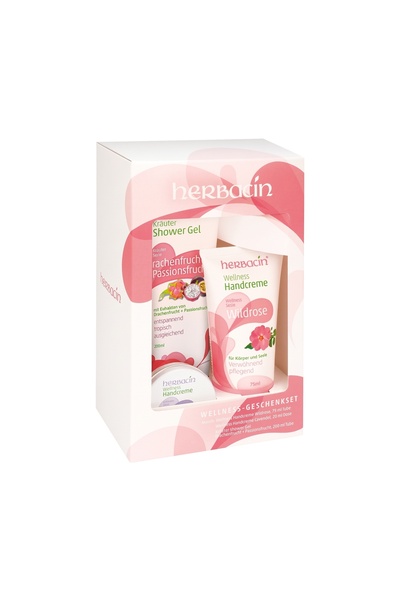 Herbacin Set cadou Wellness gel de dus, creme de maini cu trandafir si levantica