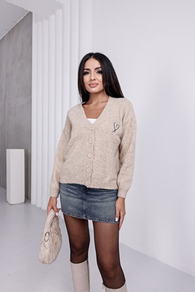 For Angels Cardigan brodat cu inimioare