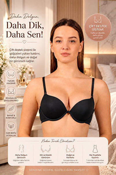 ARSIA Çift Destekli Ultra Destekli Push Up Sütyen