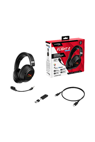 HyperX Cloud Flight 2 Kablosuz Kulak Üstü Oyuncu Kulaklığı Siyah B5VC4AA