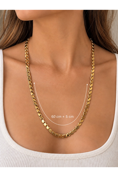 Xuping 14k Pul Ezme 60 cm Çelik Kolye