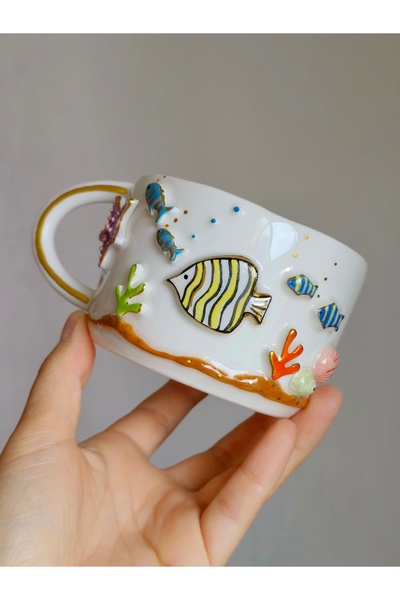 KOTYORA Fish Gift Ceramic Handmade Mug