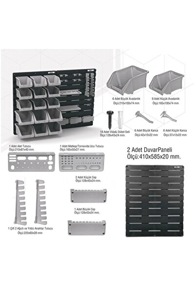 Titi KKW6035 Duvar Panel Seti, Avadanlık Askı - 35 Parça