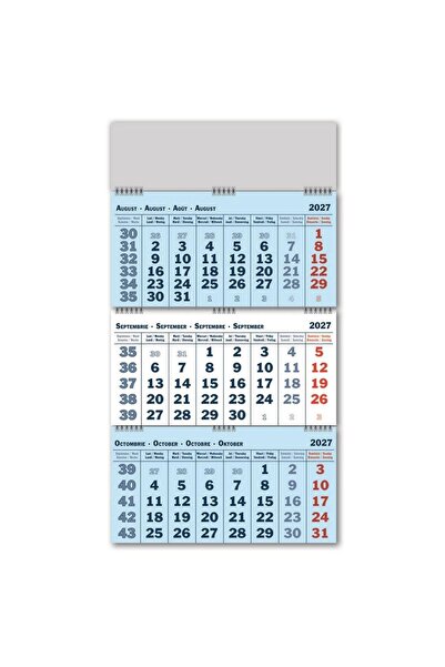 Generic Brand Calendar triptic 2027 cu trei module, 40x60 cm