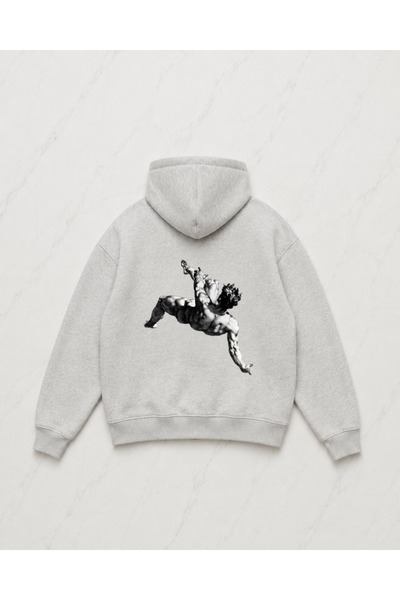 Gofeel Gray Titans Detailed Oversize Unisex Sweatshirt