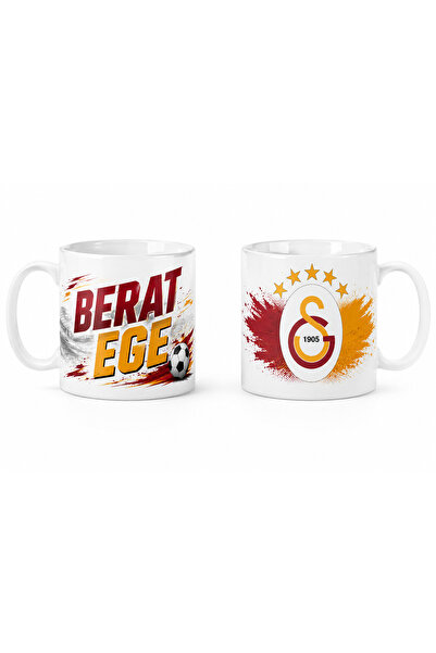 Galatasaray Futbol Takımı Taraftarı İsme Özel Logolu Porselen Kupa Bardak