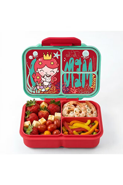 TAPIT Plastic Bento Lunch Box for Kids, 800ml/27oz BPA-Free Leak-Proof Food C...