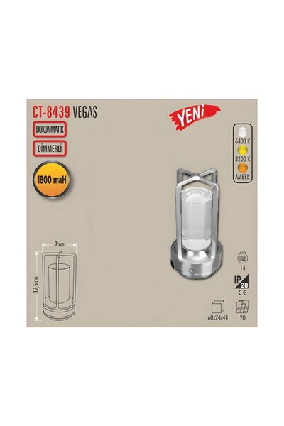 Cata CT-8439 Vegas Şarjlı Masa Lambası