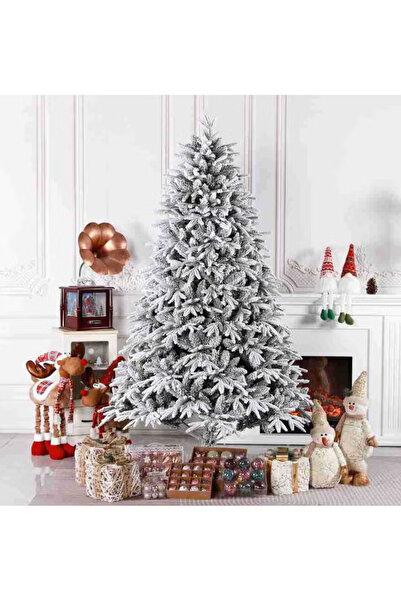 GGEROU White Christmas Tree Flocked Spruce Snowy Holiday Xmas Tree for Home a...