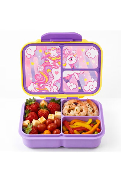 TAPIT Plastic Bento Lunch Box for Kids, 800ml/27oz BPA-Free Leak-Proof Food C...