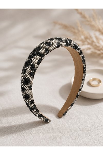 Weweus Black Silver Stone Leopard Crown