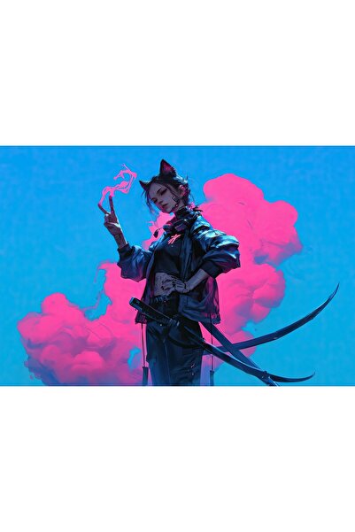 OEM Poster Cyber Cat Neon Rebellion, 61x90 cm, poster6514