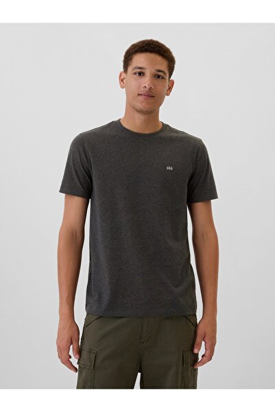 GAP تي شيرت رجالي رمادي ناعم بشعار V-FRCH EVERYDAY SOFT MICRO LOGO CREW 50202...