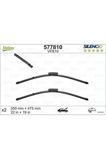 VALEO STBRYCEL SİLECEK TK. AEROTWİN 550MM 475MM MUZ TİPİ RENAULT SYMBOL III 14- DACIA SANDERO II (124358
