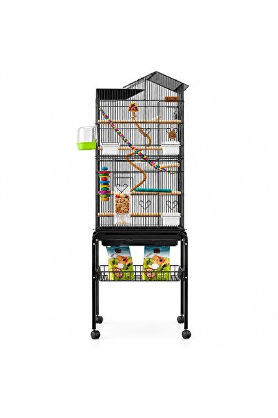 Muvu Cușcă mare – volieră pentru papagali și păsări exotice, 158 cm, pe roți,