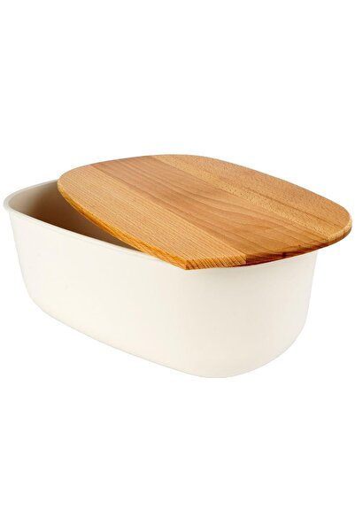 Vilde Cutie Paine Cu Capac Din Bambus, 39x23.5x15.5 cm, BPA Free, Crema