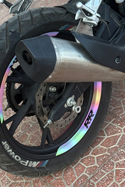 Banxtre RKS SRK 125R için RR Yazılı Çeyrek Jant Şeridi Sticker Seti