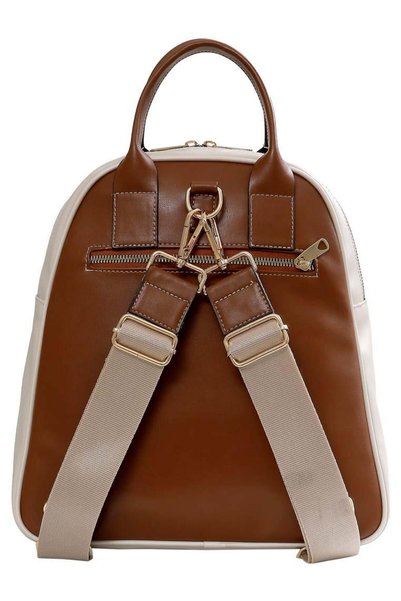 Dogo Women's Vegan Leather Beige Backpack - Capturing Memories Design