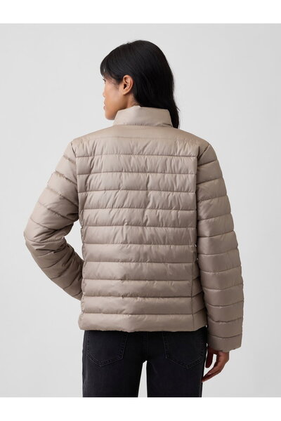 GAP V-Frch Logo Lw Puffer Jkt Women's Beige Coat 910106003