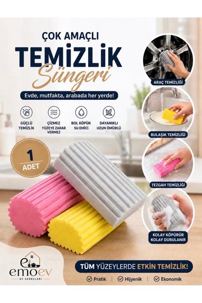 Emoev Çok Amaçlı Yüksek Su Emici Mutfak Tezgah Ve Bulaşık Süngeri Yüzey Çizme...