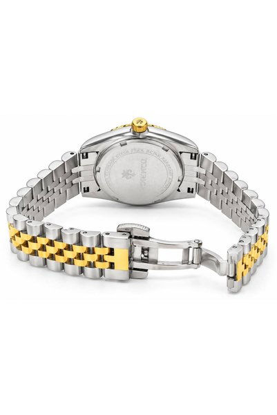 TOMRICH VALERIA TRS2543L Women's Analog Watch, Two-Tone Silver & Gold, Champagne Dial, Crystal Markers, Date Display