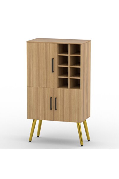 Mahmayi Home Bar Cabinet with Liquor Bottle Rack Wooden Storage Cabinet with ...