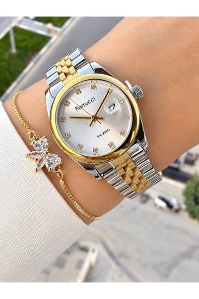 Ferrucci 28 mm Steel Calendar Women's Wristwatch