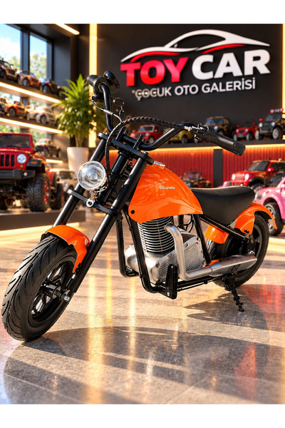 TOY CAR 36V 180W Chopper Akülü Motor Elden Gazlı Dumanlı Şişme Lastikli Lityu...