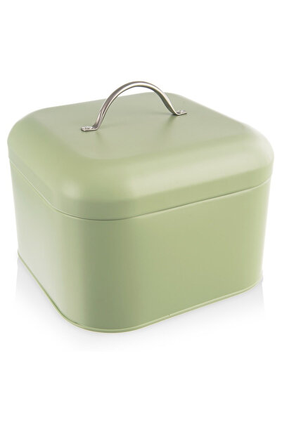 Orion Cutie Paine Metalica, 20x20x17 cm, Capac Cu Balamale, Compacta, Verde