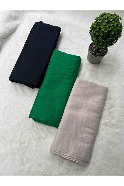 shalby Tesettür Cotton Soft Crash Soft Textured Shawl Set of 3