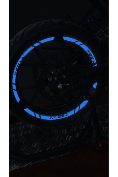 Banxtre CFMOTO NK250 için NK250 Yazılı Reflektörlü 12 Parça Jant Şeridi