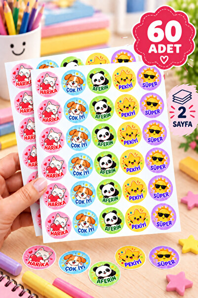 Öğretmen Etiketi - Öğrenci Ödev Motivasyon Sticker Seti