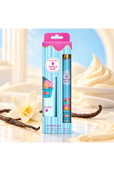 V.V LOVE Set parfum V.V. Love Vanila Dive, 75 ml + 18 ml, aromă dulce de vani...