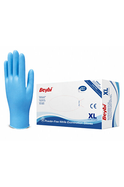 Pudrasız Nitril Muayene Eldiveni XL Mavi