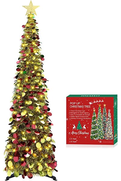 OEM Christmas Tree Pop-Up 150 cm, 50 LED, Timer, Foldable HMASYO