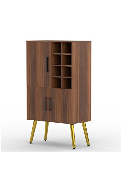 Mahmayi Home Bar Cabinet with Liquor Bottle Rack Wooden Storage Cabinet with ...