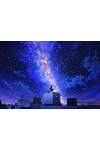 OEM Poster Fată Anime Încălcată într-o cerneală de stele, 61x90 cm, poster7899