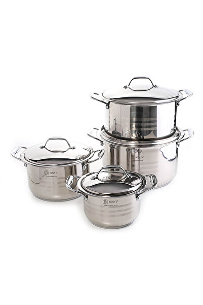 Keen 8Pcs Casserole Set Steel Cookware Set Cooking Pots