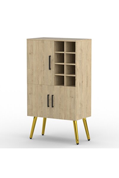 Mahmayi Home Bar Cabinet with Liquor Bottle Rack Wooden Storage Cabinet with ...