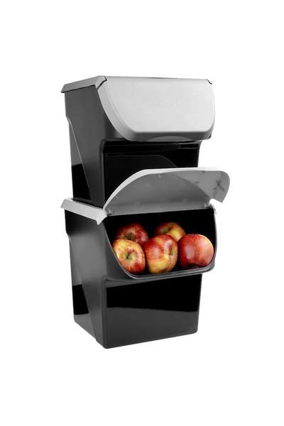 Vilde Set 2 Recipiente Legume/Fructe, 34x26x27.5 cm, Capac Clapeta, Stivuibil...